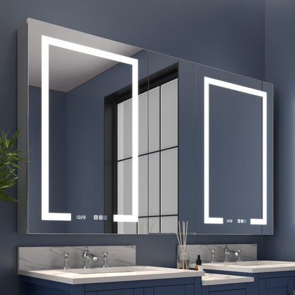 Boost-M2 60" W x 36" H Bathroom Light Narrow Medicine Cabinets with Vanity Mirror Recessed or Surface - ExBriteUSA