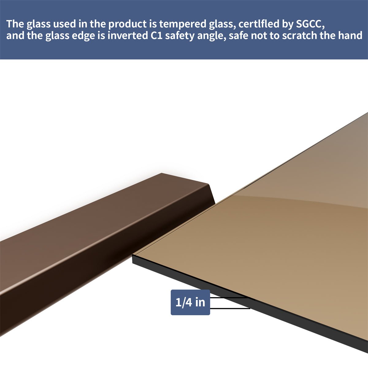 Chic 32" x 72" Bi-Fold Frameless Shower Door,Tempered Clear Glass,Amber Color,Bronze Finish