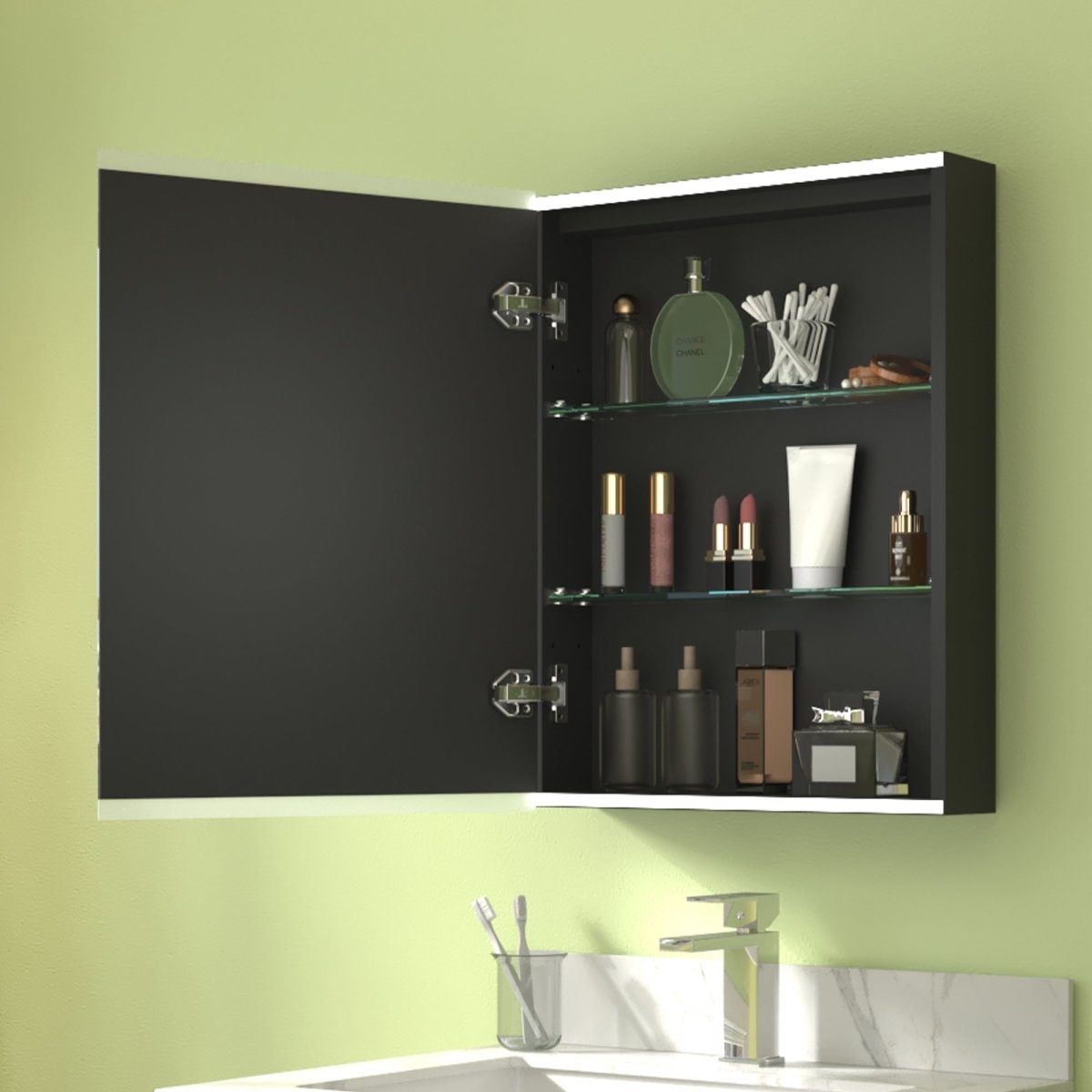 Classic 20" W x 26" H LED Bathroom Light Medicine Cabinet with Mirrors Left Side - ExBriteUSA