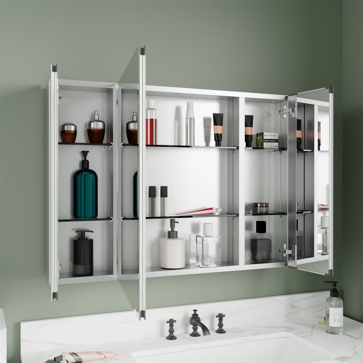 Classic 36"x26" Aluminum Recess or Surface Mount Installation Bathroom Medicine Cabinet