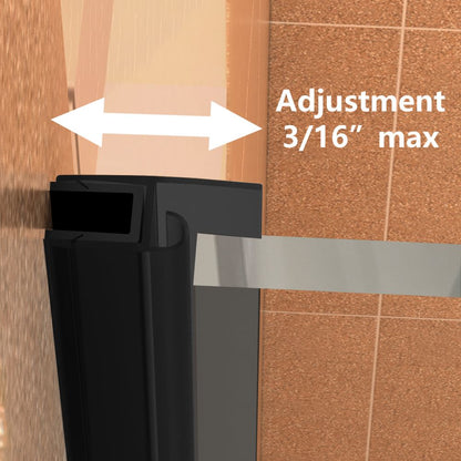 Classy Shower Door 28in.W x 72in.H Semi-Frameless Hinged Shower Door,Shower Room Glass Door with Clear Tempered Shower Glass Panel,Black