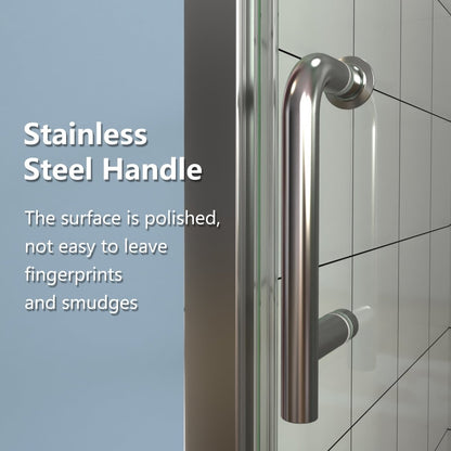 Classy 24-25 1/2" W x 72" H Small Shower Door Hinged Pivot Chrome Install Clear Glass Shower Door