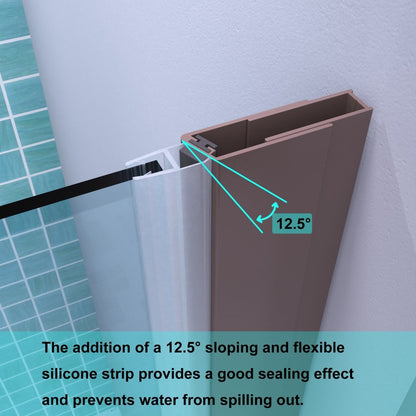 ES-DIY 32-33.5 in. W x 72 in. H Pivot Shower Door Frameless Hinged Oil Rubbed Bronze Install Glass Shower Door - ExBriteUSA