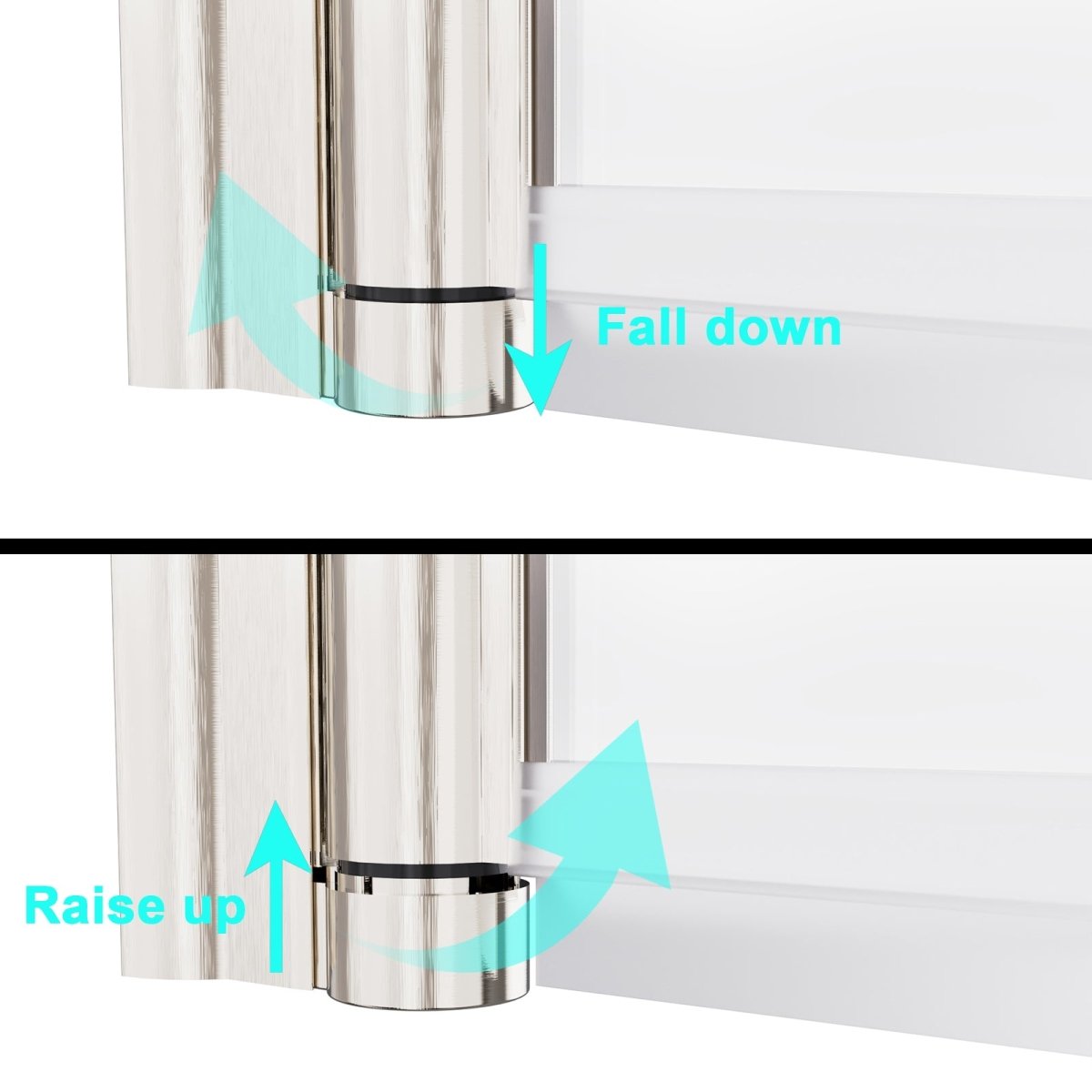 Adapt 34-35 1/2" W x 72" H Folding Semi-Frameless Swing Hinged Shower Doors In Nickel