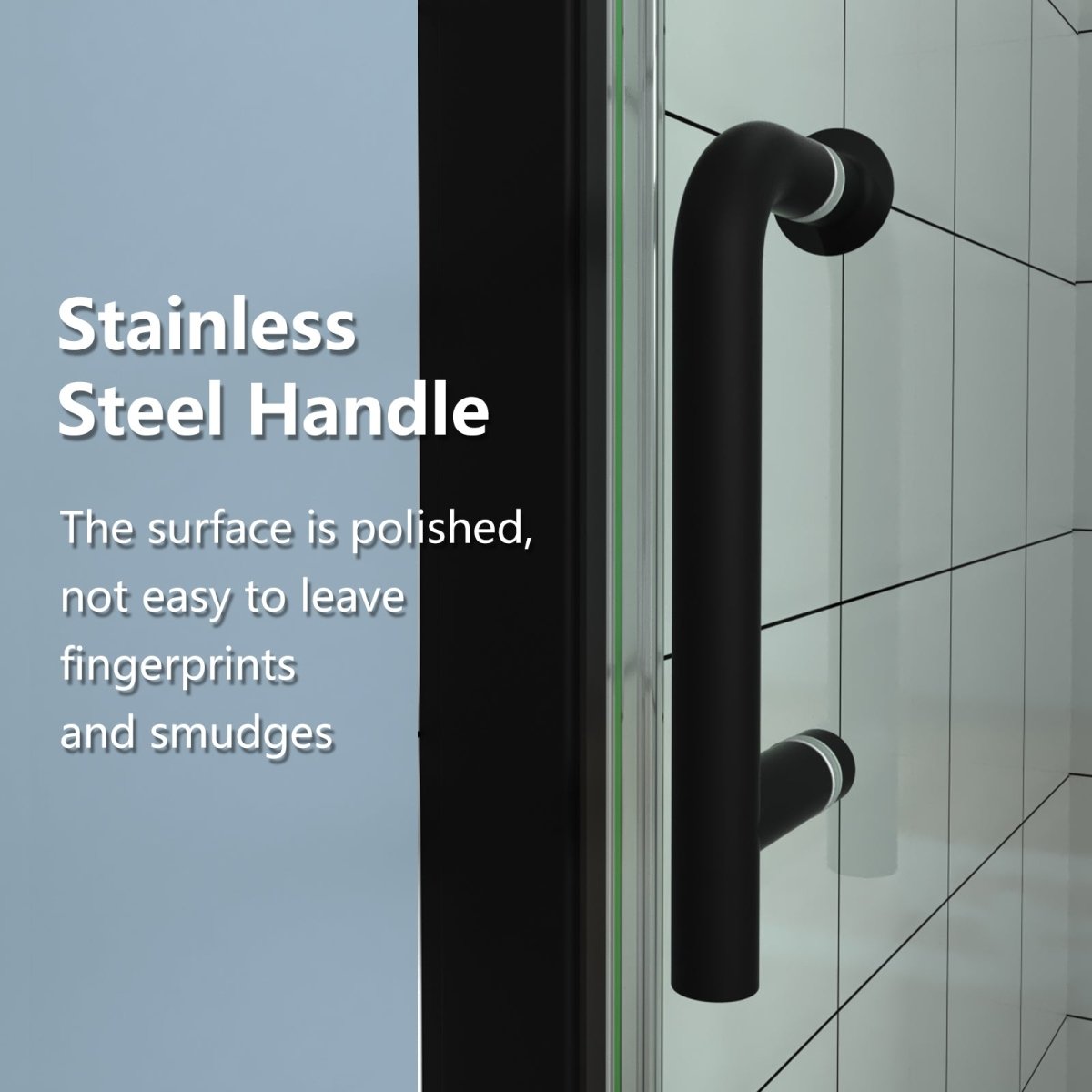 Classy 34-35 1/2" W x 72" H Hinged Pivot Semi-Frameless Shower Door Matte Black Install Glass Shower Door