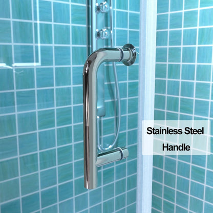 Adapt 36-37 1/2" W x 72" H Bi-Fold Semi-Frameless Swing Shower Door Nickel Shower Door