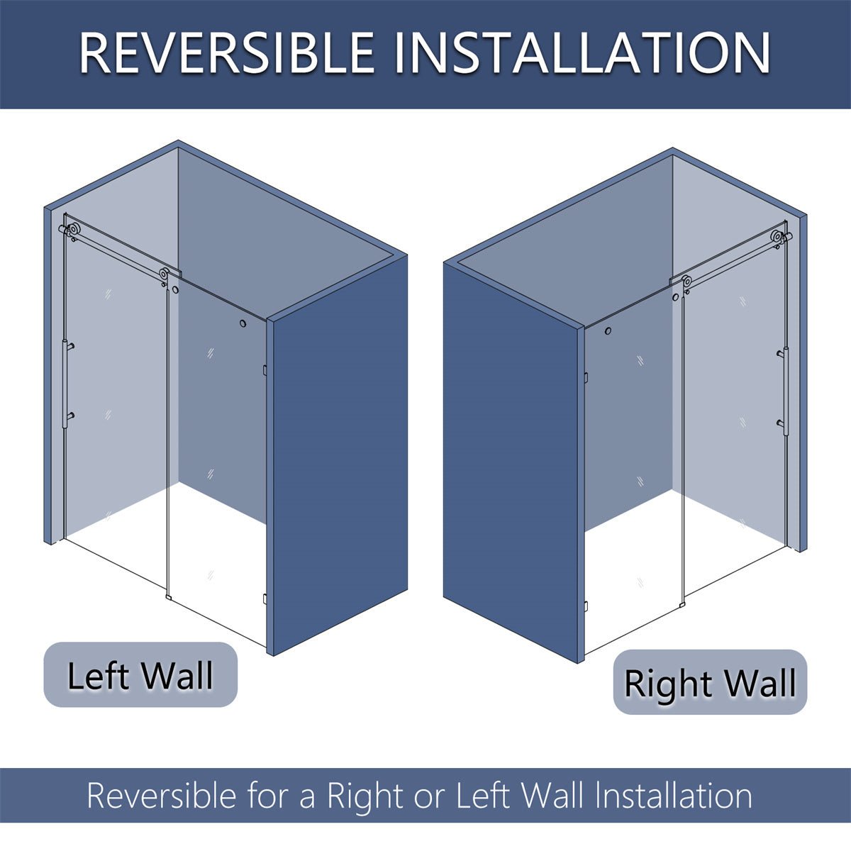 Glide 56-60 in. W x 74 in. H Frameless Tall Shower Door Sliding Walk-in Shower Design with 5/16 in.thick Clear Glass