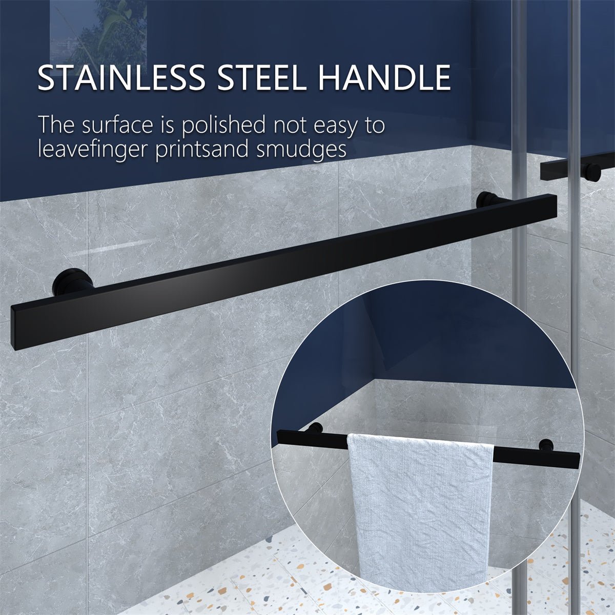ES-DIY 56"-60"in. W x 74"in. H Framed Shower Door Matte Black Sliding Shower Door, Clear Tempered Glass - ExBriteUSA