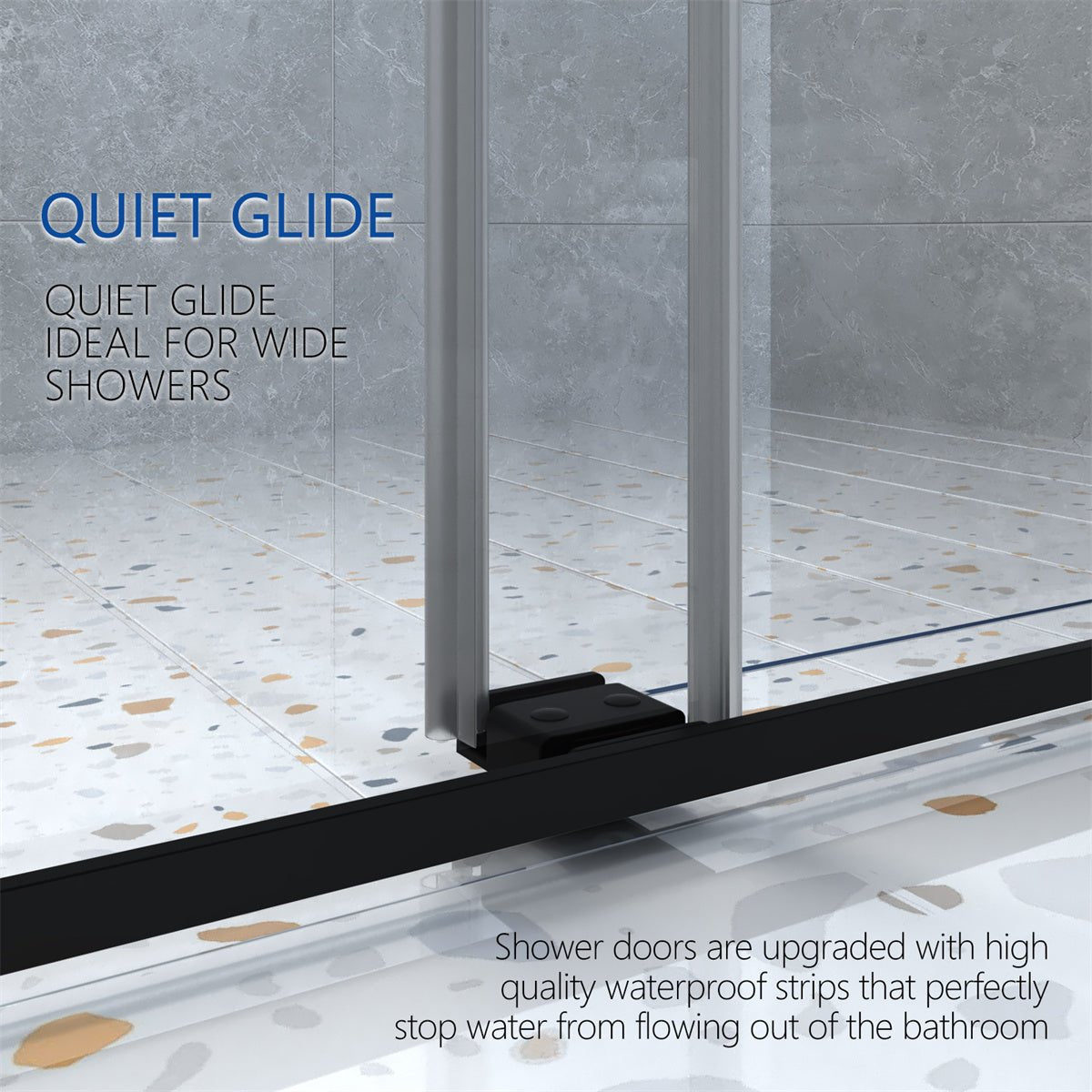 ES-DIY 56"-60"in. W x 74"in. H Framed Shower Door Matte Black Sliding Shower Door, Clear Tempered Glass - ExBriteUSA