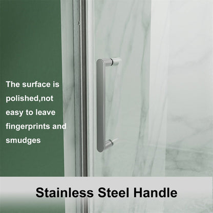 ExBrite 58-60 in. W x 58 in. H Sliding Semi Frameless Tub Door in Chrome with Clear Glass