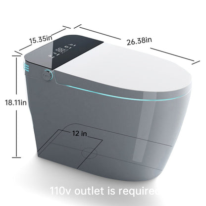ExBrite 1.28GPF Smart Toilets with Heated Bidet Seat Portable toilet with bidet built in AUTO White