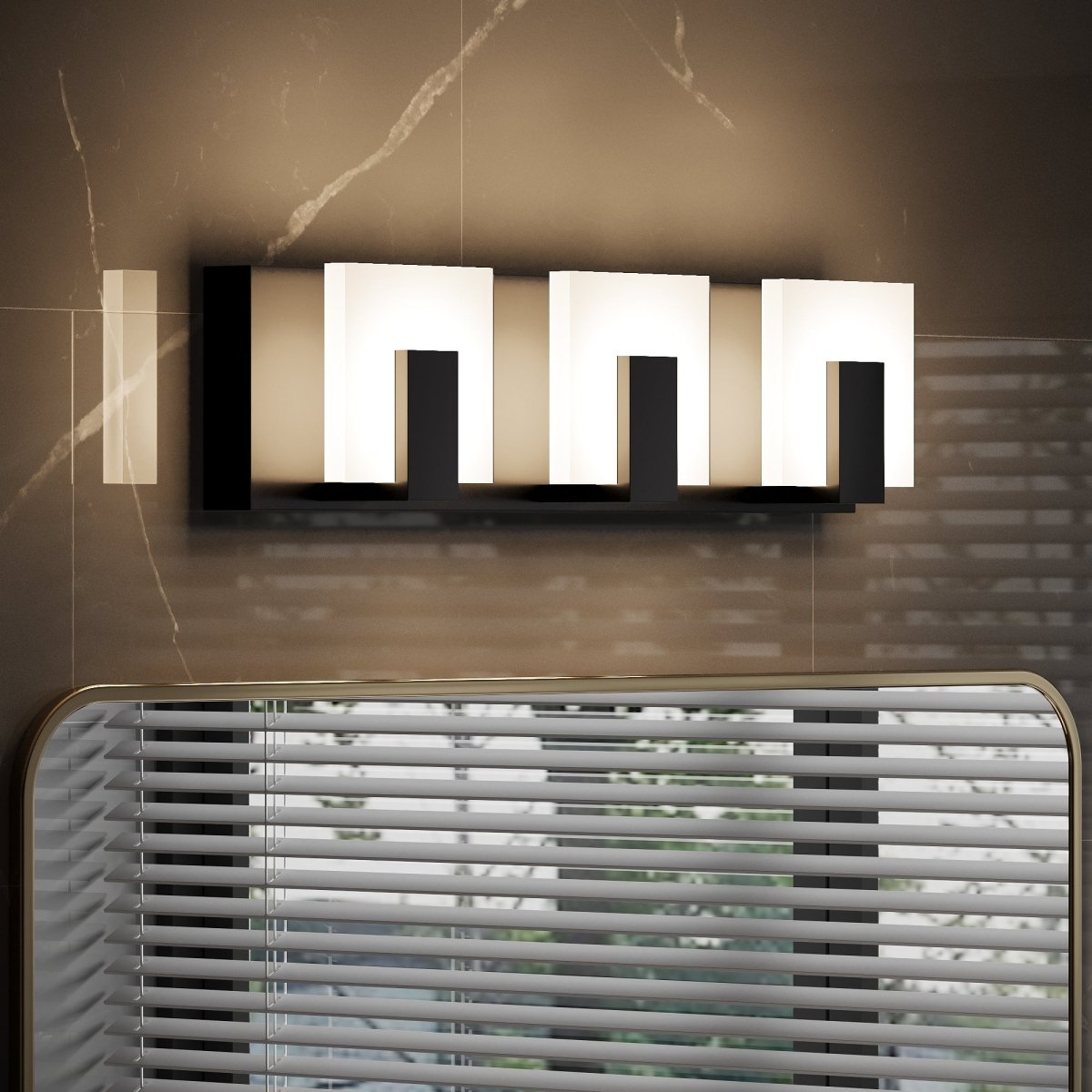 ExBrite 20" Black Vanity Lights for Bathroom Modern LED 3 Wall Lights