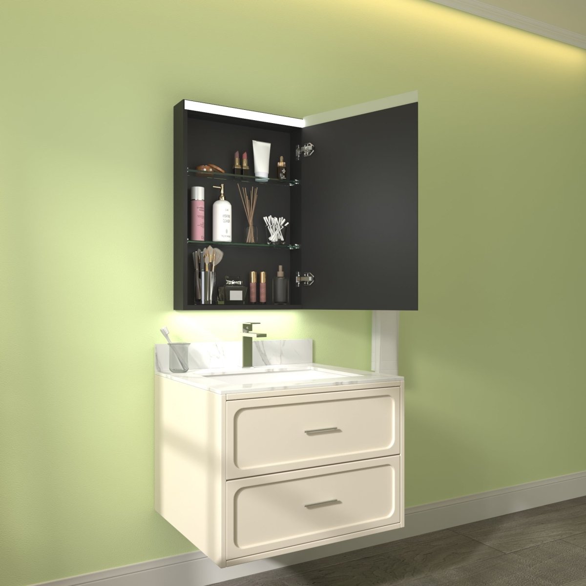 ExBrite 20" W x 30" H LED Bathroom Led Light Medicine Cabinet with Mirrors - ExBriteUSA