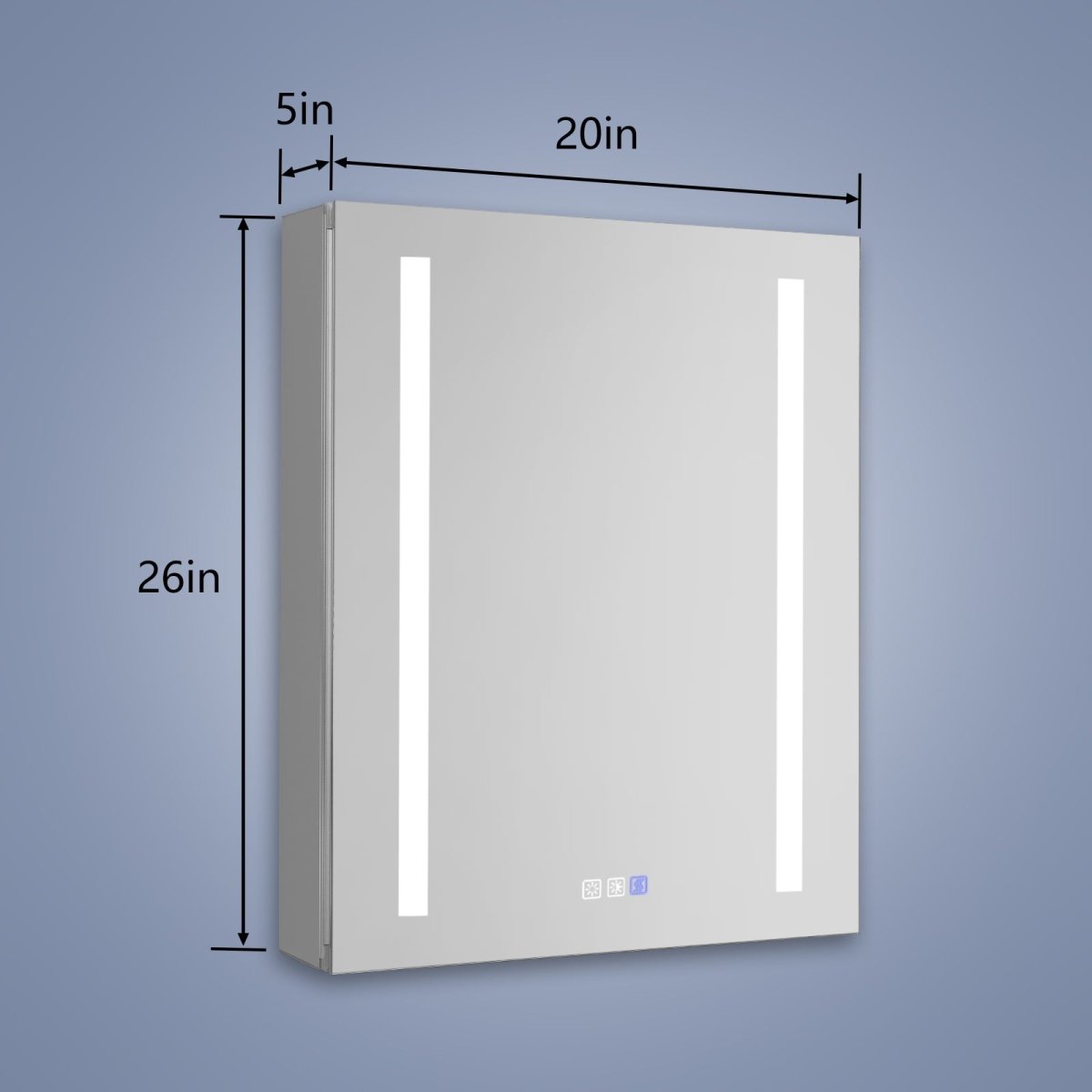 Boost-M1 20 in. W x 26 in. H inch Recessed or Surface Mount Framed Aluminum Medicine Cabinet Adjustable Shelves