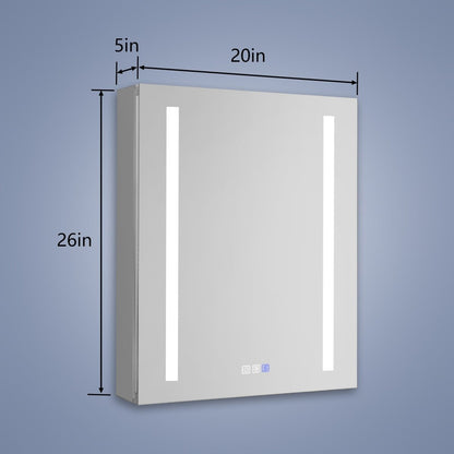 ExBrite 20 x 26 inch Recessed or Surface Mount Framed Aluminum Medicine Cabinet Adjustable Shelves - ExBriteUSA