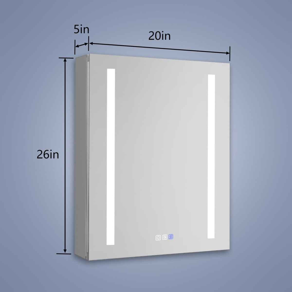 Boost-M1 20 in. W x 26 in. H inch Recessed or Surface Mount Framed Aluminum Medicine Cabinet Adjustable Shelves