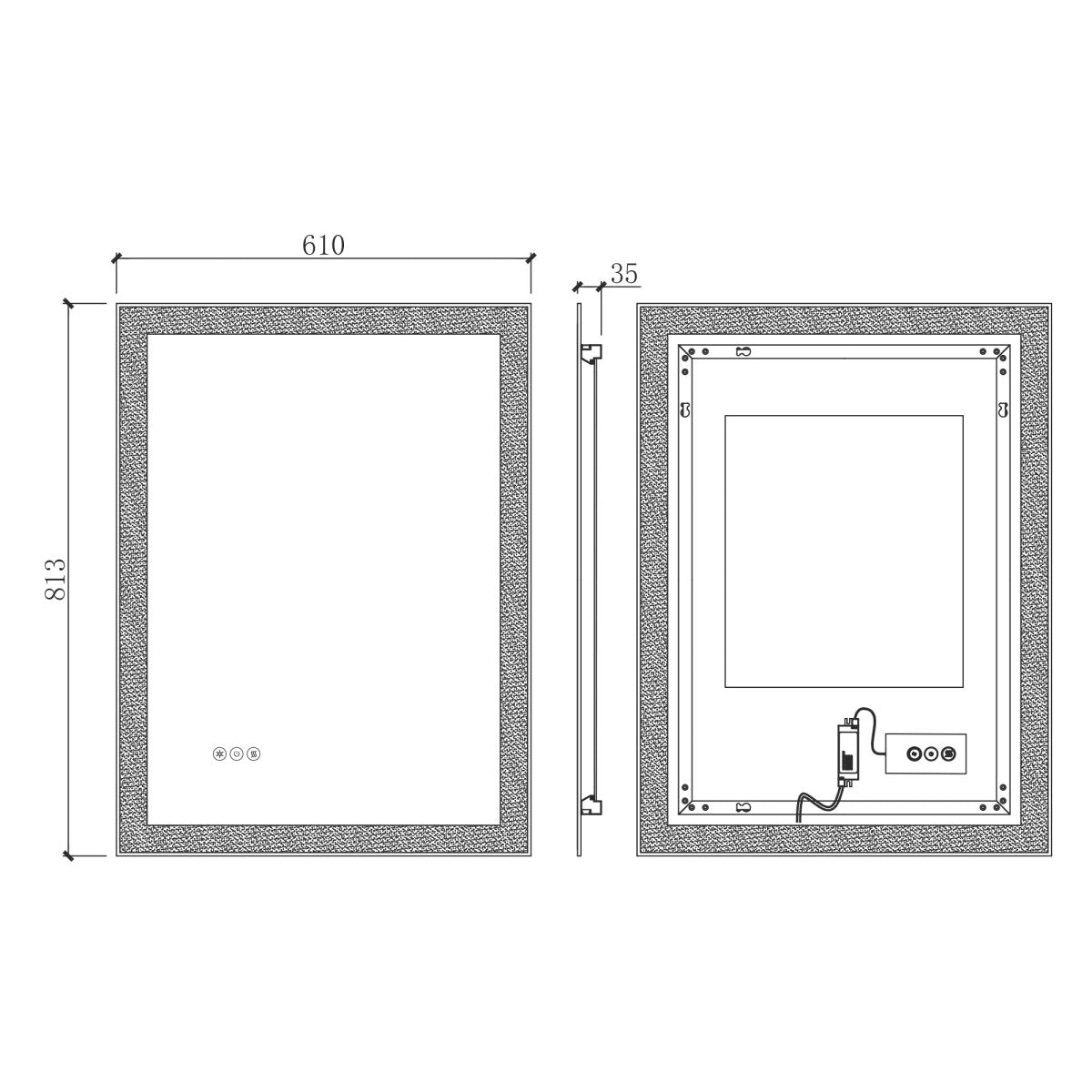 ExBrite 24" W x 32" H Bathroom LED Light Mirrors Anti- fog Mirrors