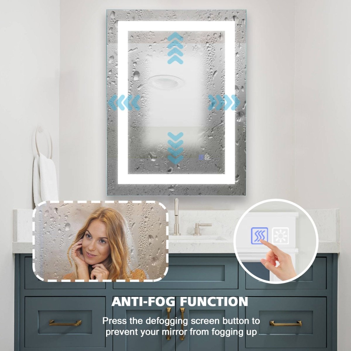 ExBrite 24" x 32" LED Lighted Bathroom Mirror Anti Fog - ExBriteUSA