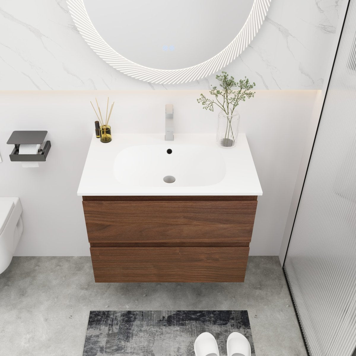 ExBrite 30" Bathroom Vanity With Gel Basin Top