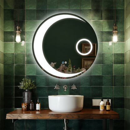 ExBrite 30 Inch Round Bathroom Mirror LED Bathroom Anti-Fog Dimmable - ExBriteUSA