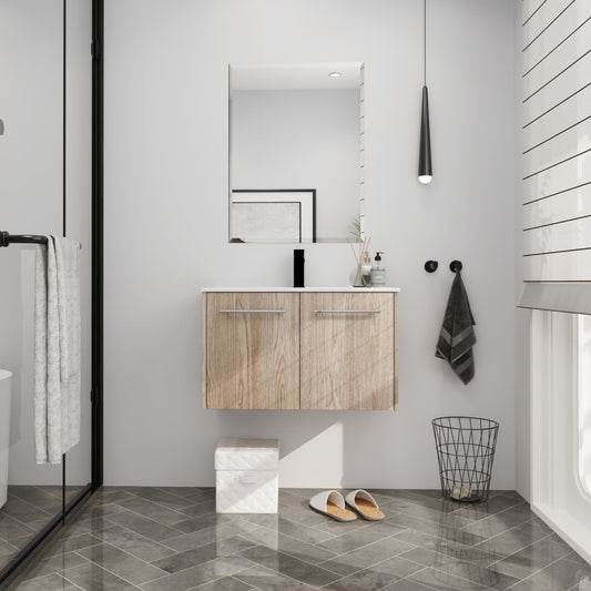 ExBrite 30 Inch Wall Mounted Bathroom Vanity