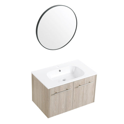 ExBrite 30 Inch Wall Mounted Bathroom Vanity