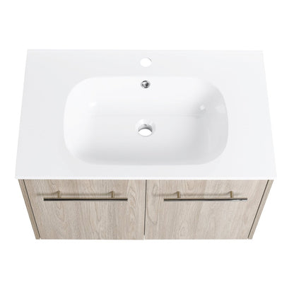 ExBrite 30 Inch Wall Mounted Bathroom Vanity