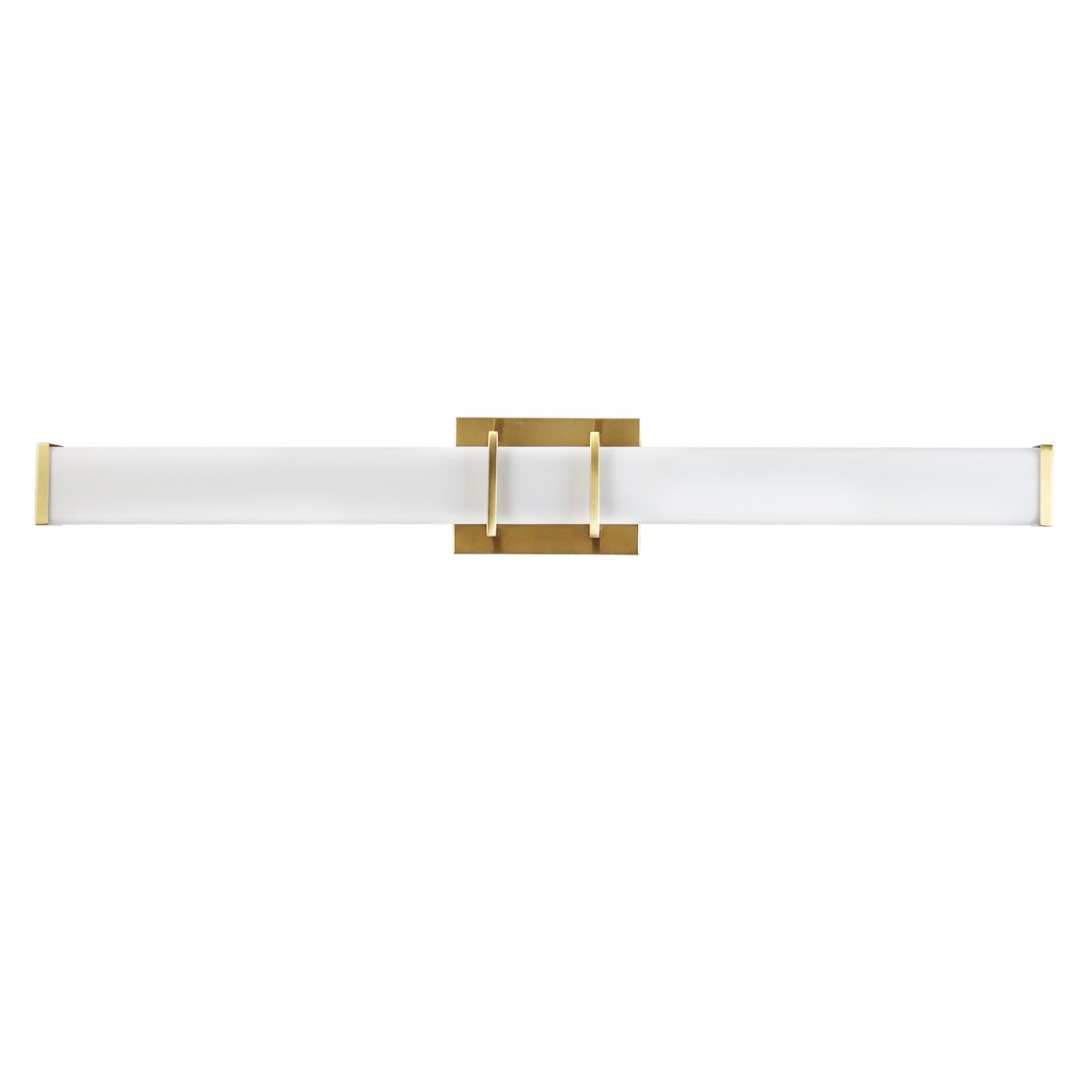 ExBrite 31.5" Sleek LED Vanity Light with Glass Shade, Tri-Color Temperature and Stepless Dimming, ETL-Certified, Gold