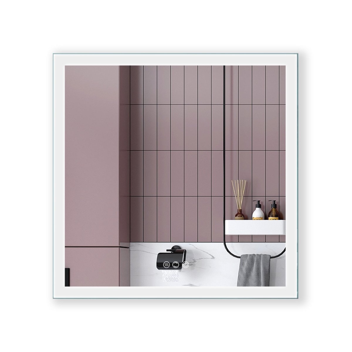ExBrite 35 x 35 inch Square Backlit LED Lighted Bathroom Vanity Mirror - ExBriteUSA