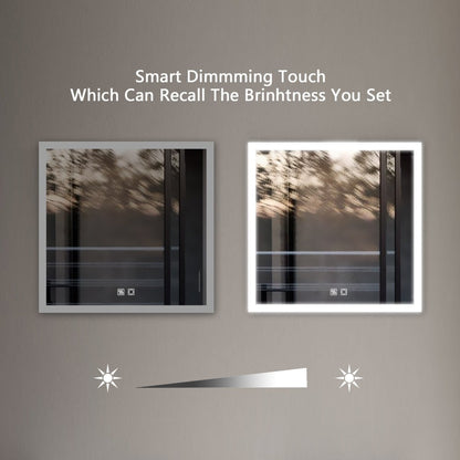 ExBrite 35 x 35 inch Square Backlit LED Lighted Bathroom Vanity Mirror - ExBriteUSA