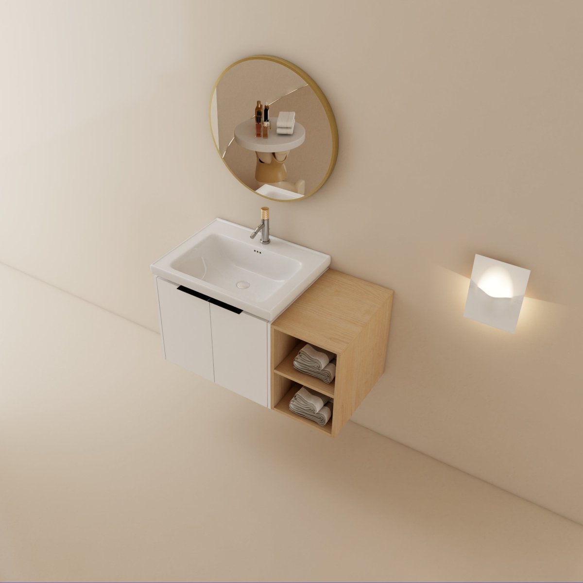Exbrite 36 Inch Soft Close Doors Bathroom Vanity With Sink, and A Small Storage Shelves