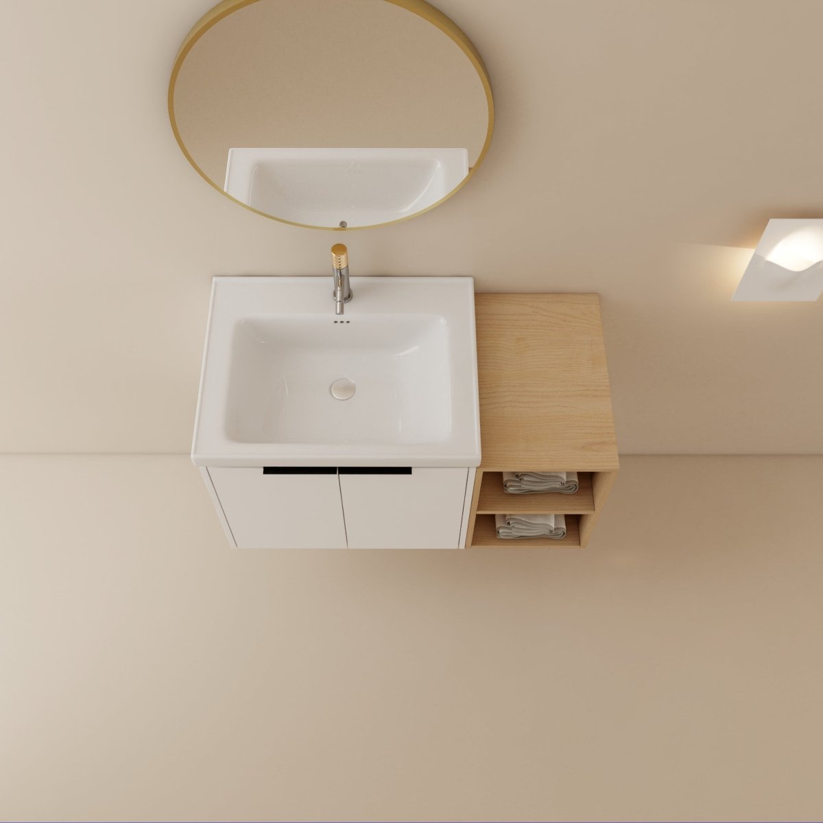 Exbrite 36 Inch Soft Close Doors Bathroom Vanity With Sink, and A Small Storage Shelves