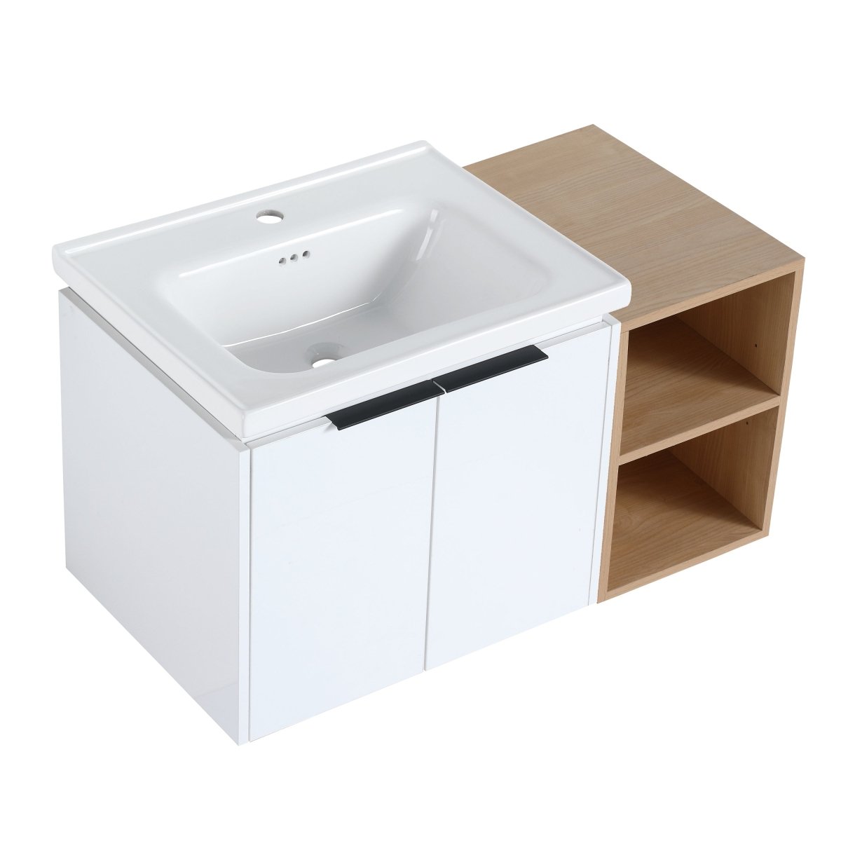 Exbrite 36 Inch Soft Close Doors Bathroom Vanity With Sink, and A Small Storage Shelves
