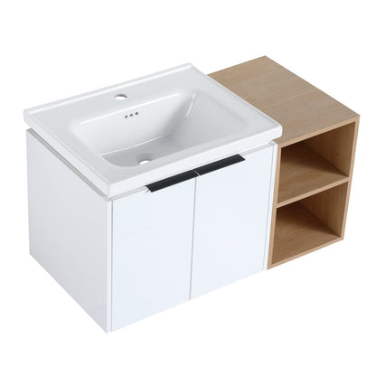 Exbrite 36 Inch Soft Close Doors Bathroom Vanity With Sink, and A Small Storage Shelves
