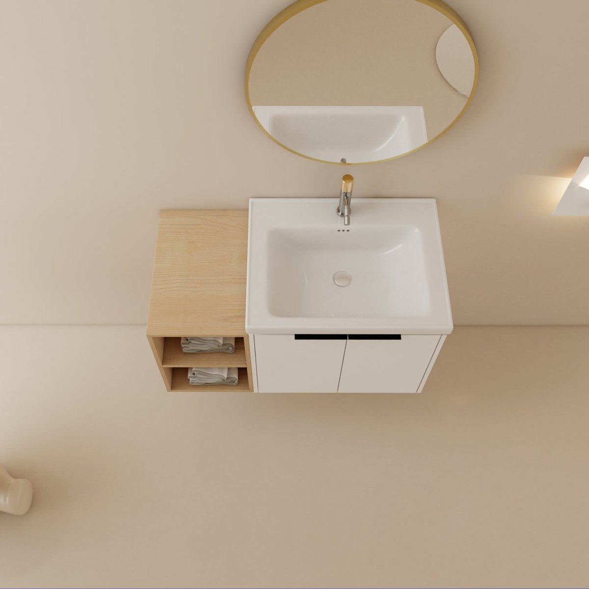 Exbrite 36 Inch Soft Close Doors Bathroom Vanity With Sink, and A Small Storage Shelves