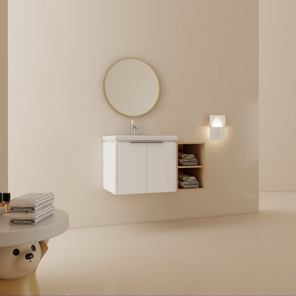 Exbrite 36 Inch Soft Close Doors Bathroom Vanity With Sink, and A Small Storage Shelves