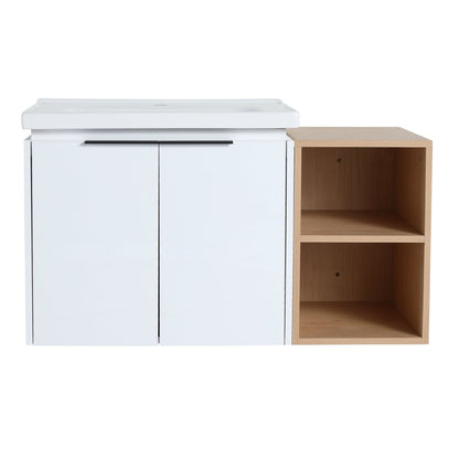 Exbrite 36 Inch Soft Close Doors Bathroom Vanity With Sink, and A Small Storage Shelves