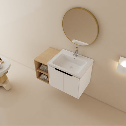 Exbrite 36 Inch Soft Close Doors Bathroom Vanity With Sink, and A Small Storage Shelves