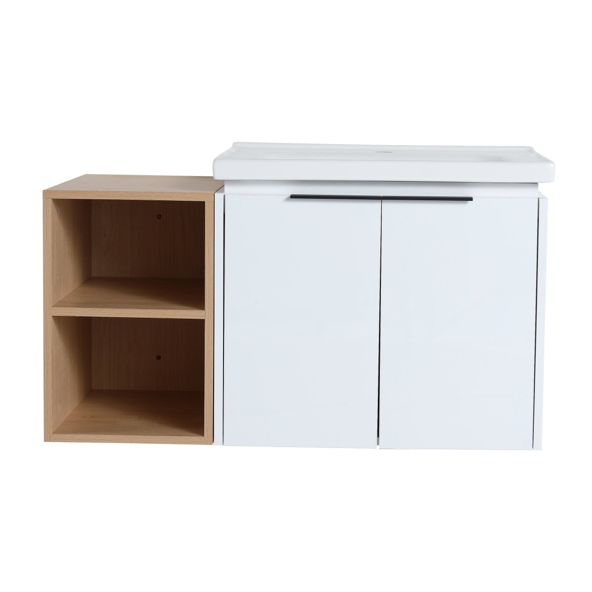 Exbrite 36 Inch Soft Close Doors Bathroom Vanity With Sink, and A Small Storage Shelves