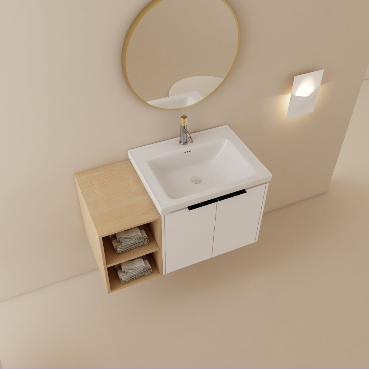 Exbrite 36 Inch Soft Close Doors Bathroom Vanity With Sink, and A Small Storage Shelves