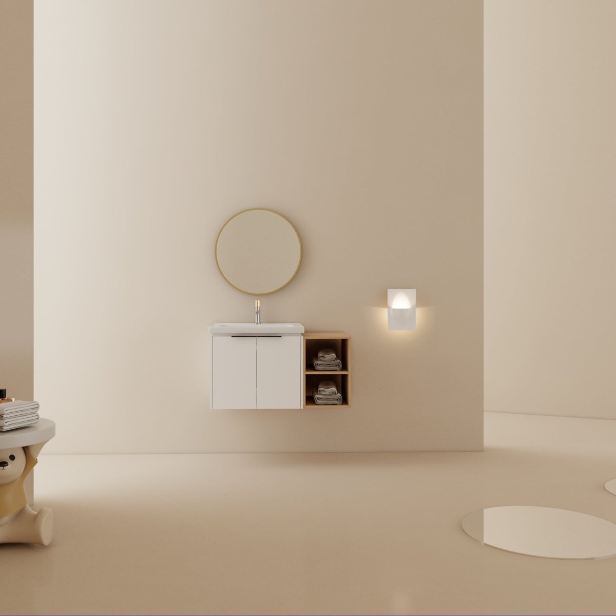 Exbrite 36 Inch Soft Close Doors Bathroom Vanity With Sink, and A Small Storage Shelves