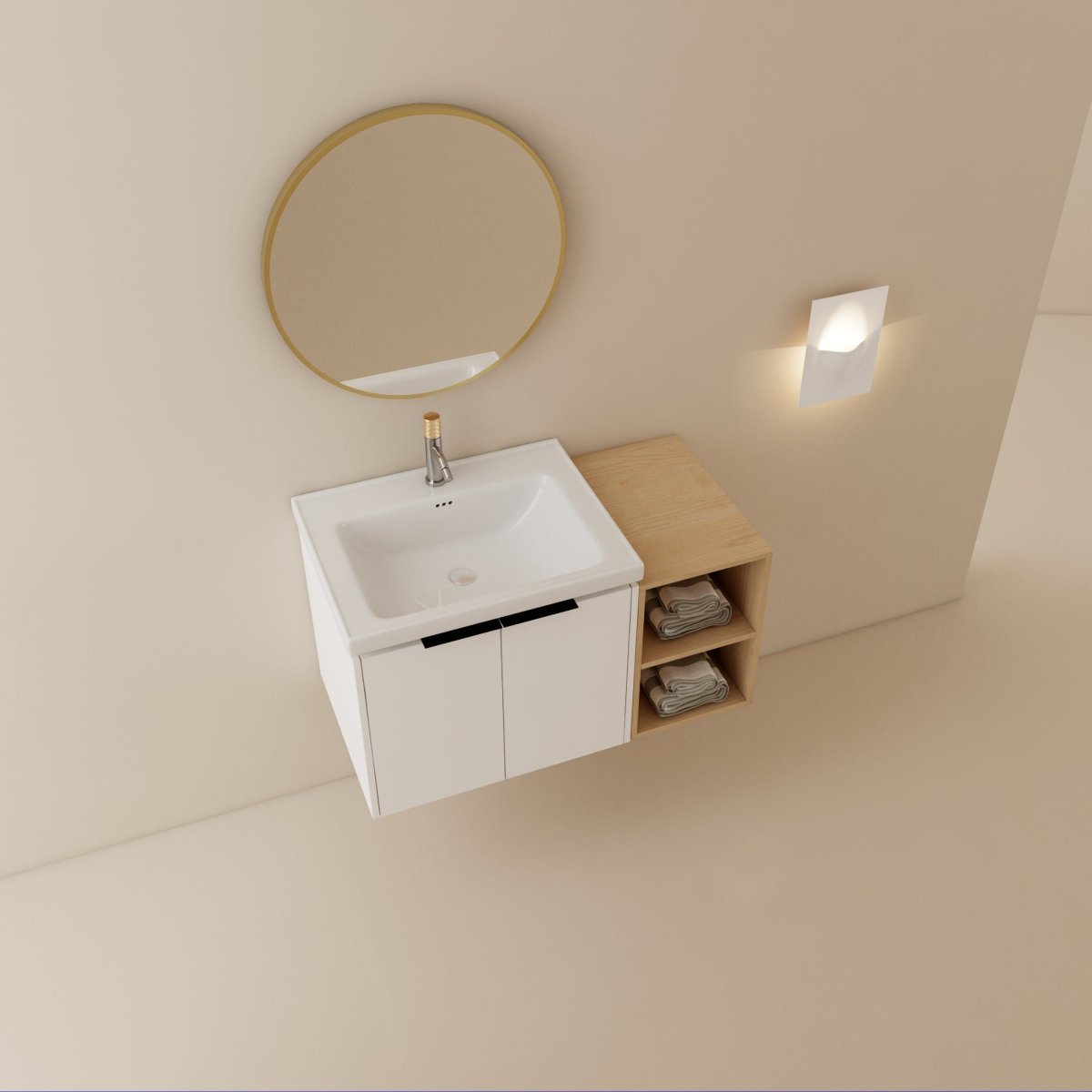 Exbrite 36 Inch Soft Close Doors Bathroom Vanity With Sink, and A Small Storage Shelves