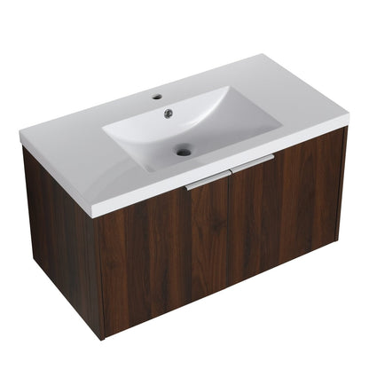 ExBrite 36" Modern Design Float Mounting Bathroom Vanity With Sink Soft Close Door - ExBriteUSA