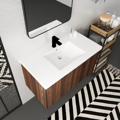ExBrite 36" Modern Design Float Mounting Bathroom Vanity With Sink Soft Close Door - ExBriteUSA