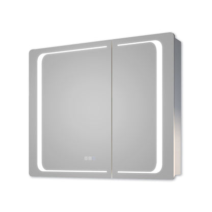 ExBrite 36" W x 30" H LED Lighted Bathroom Medicine Cabinet with Mirror Recessed or Surface Mounted LED Medicine Cabinet