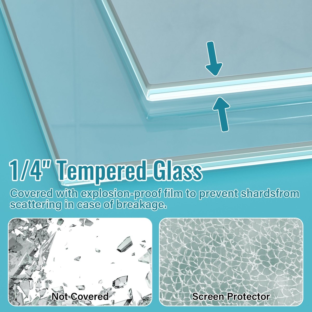 ExBrite 36" x 72" Pivot Corner Shower Door in Chrome,Clear Tempered Glass