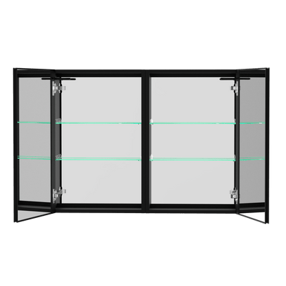 ExBrite 40 in. W x 30 in. H LED Bathroom Surface Mount Medicine Cabinet Double Door Lighted Medicine Cabinet - ExBriteUSA
