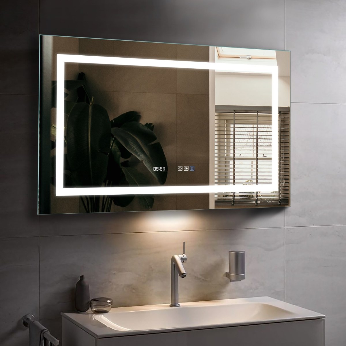 ExBrite 24 Inch LED Mirror Vanity Round Mirrors Bathroom Anti-Fog