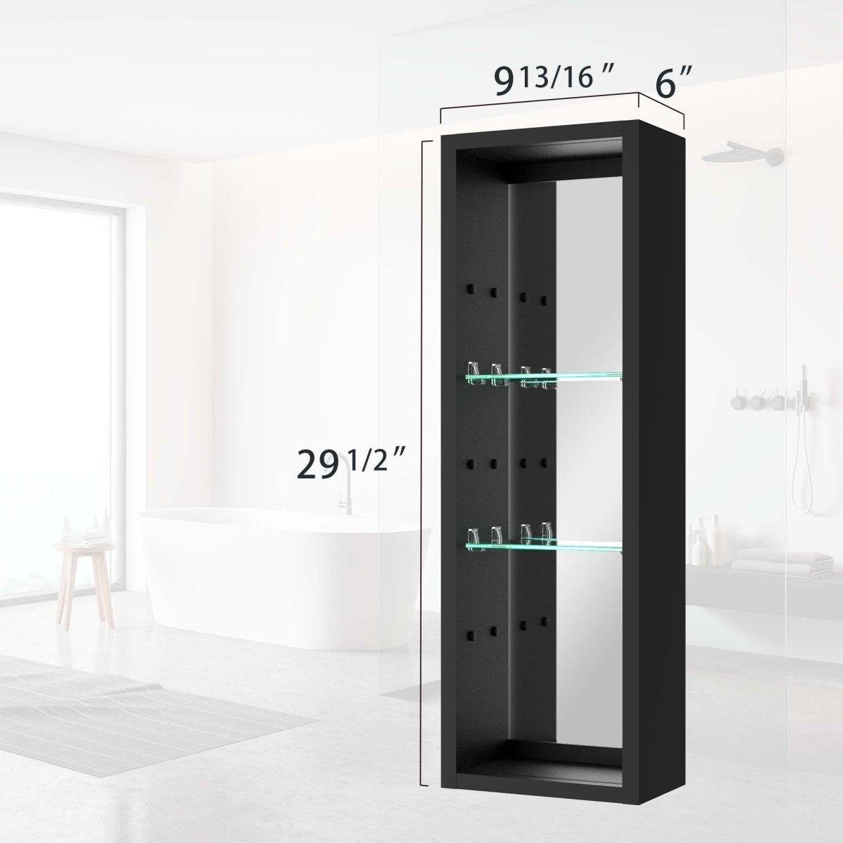 ExBrite 40" W x 30" H LED Bathroom Medicine Cabinet Surface Mount Double Door Lighted Medicine Cabinet