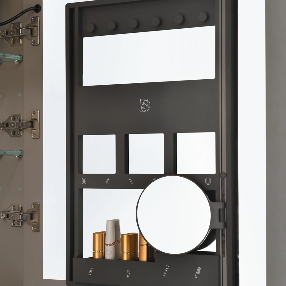 ExBrite 40" W x 30" H LED Large Rectangular Aluminum Alloy Surface Mount Medicine Cabinet with Mirror - ExBriteUSA